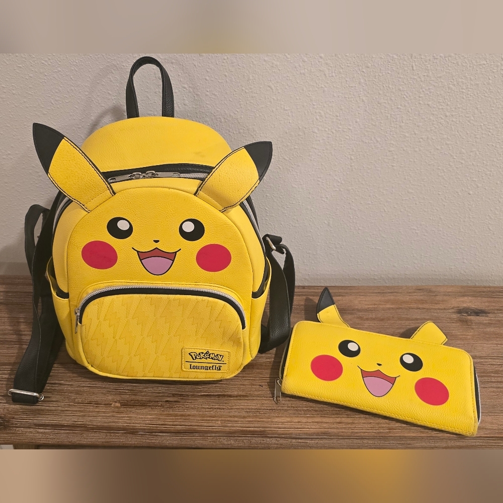 Pokemon Loungefly Mini Backpack & Wallet Set - Pikachu